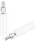 Two Pack Slide Gate Guide Rollers Roll Smooth Three Inch Nylon Rollers Gate Support Assembly Universal Rolling Gate Guider For Sliding Doors White Heavy Duty Durable Wear Resistant Gate Hardware
