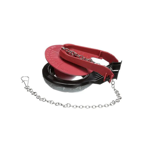 Universal PerforMAX 5 Minute Toilet Flush Valve Repair Kit 2 Inch Peel And Stick Design with red adjustable flapper
