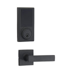 Keyless Touchscreen Deadbolt Lock With Passage Lever Matte Black Finish ANSI Grade 3 Security Easy Install Electronic Keypad Entry