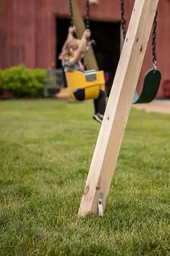 Swing set anchored with Playset Anchor Kit For Swing Sets Heavy Duty Ground Anchors That Keep Your Set Rock Solid Stationary And Safer For Outdoor Fun