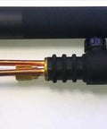 Cool WP-20V TIG Welding Torch Head Body With Precision Machined Threads For Heavy Duty 250A Water Cooled Arc Cutting and Professional Fabrication Jobs Around The Shop showing internal details and connectors.