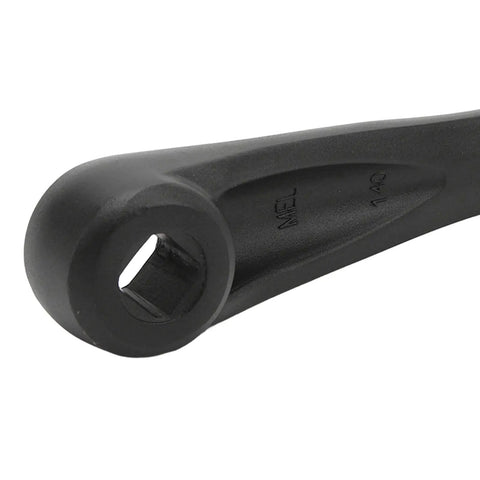 Lightweight 140mm Aluminum Diamond Hole Bike Crank Arm For Mid Drive EBikes Beefy Torque Durable Mountain Bike Crankset Replacement Part Easy Install Today close-up of black aluminum crank arm end
