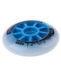 Inline Skate Wheels 90mm 100mm 85A Hockey Style Replacement Pack showing single blue wheel, suitable for smooth outdoor and indoor skating.
