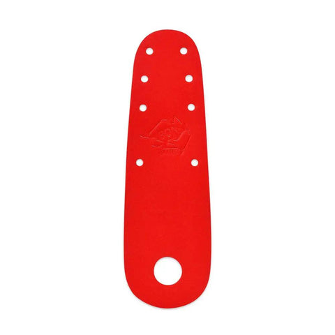 Red flat toe protector in Siren color for Roller Skate Toe Guards Flat Toe Protectors One Hundred Percent Australian Leather Siren Red Pair For Derby And Speed Skating Extends Skate Life Not Compatible With Bolt On Toe Stop Plates