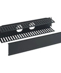 2U Finger Duct Cable Manager Panel With Cover For 19 Inch Racks 3 Inch Depth Horizontal Cable Management Black Rack