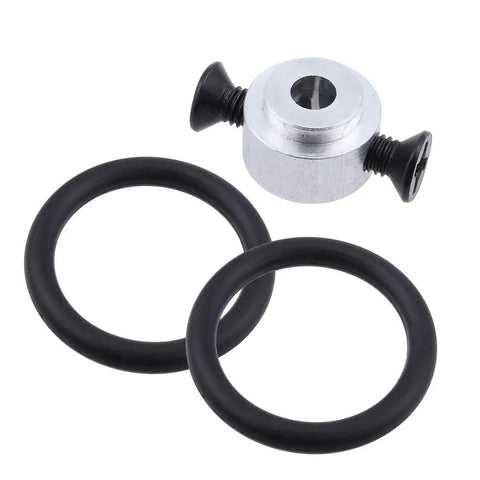 4 Pack RC Airplane Prop Saver 3.17mm Shaft Kit With Screws And Rubber O Rings For Electric Brushless Motors Fits 3.17mm Shafts Replacement Parts For E Plane Ready To Install, showing components.