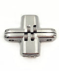 Hidden Cross Hinge For Furniture 180 Degree Concealed Stainless Steel Two Pack With Screws, shown in folded position