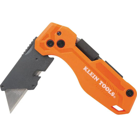 Flickblade Folding Utility Knife With Dual 135 Degree And 180 Degree Blade Positions Detachable One Quarter Inch Impact Driver And Number Two Phillips Bit For Quick Versatile Cuts, side view