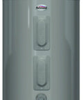 36 Gallon Electric Water Heater Built To Handle Everyday Household Rush Delivers Steady 240 Volt 4500 Watt Recovery with silver finish.