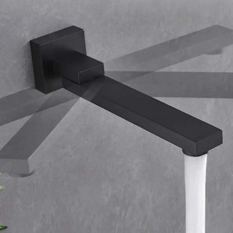 UMJIGF Led Digital Display Shower System Wall Mounted Concealed Shower Faucet Set Multifunction Matte Black Shower Combo Set with Shower Head, Handheld Shower, Swivel Tub Spout,8 Inch water flowing from matte black swivel tub spout