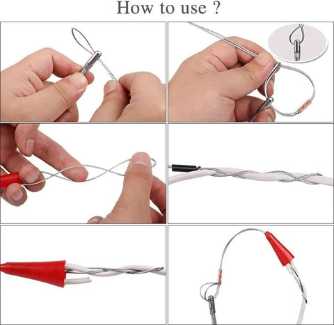 Using Rock Solid Electrical Fish Tape And Wire Puller Snake to guide cables through tight spaces with proper techniques.