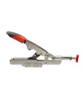 Side view of Auto-Adjust Toggle Clamp For Inline Workbench With Horizontal Base Plate, 450 Lb Hold Capacity, Quick Setup And Solid Hold On Varying Sized Pieces, STC-IHH15.