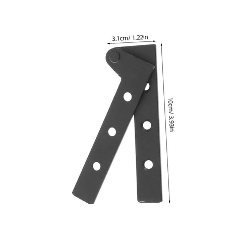 Two Pack Heavy Duty Pivot Hinge Hidden Door Hardware For Secret Doors Easy Install Kit; black metal hinge dimensions shown