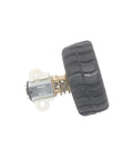 Side view of DC 12V Miniature Electric Motor Kit For DIY Toy Robots, copper wire rotor, fixed frame with nut, 42mm wheel diameter.