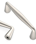 Close-up of Heavy Duty Brushed Satin Nickel Cabinet Pulls Set, 10 Pack, 3 Inch (76mm) Solid Zinc Alloy Handles