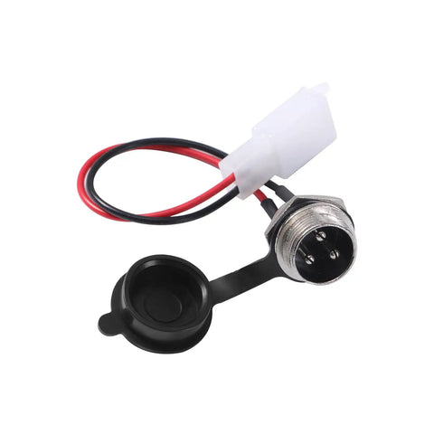 Three Pin Charger Port For Razor MX350 MX400 SX350 ZR350 Dirt Bike Quad And Pocket Mod Scooters Replacement Part 24V And 36V, black, 13 cm lead