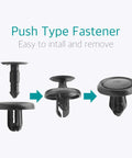 20 Pcs Engine Under Cover Push-Type Retainer Clips Replacement Kit For Toyota And Lexus Cars showing clip stages and assembly process