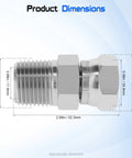 Swivel Adapter 3/4 Inch NPTF Male To 3/4 Inch NPSM Female, 360 Degree Swivel For Quick, Easy Install In Tight Spots, Prevents Hose Kinking And Keeps Hydraulic Lines Flowing. product dimensions with 2.06in length