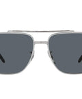 Dope Unisex Square Sunglasses RB3796 In Silver Blue, full rim frames, 59 mm lens width, front view, not polarized, UV protection