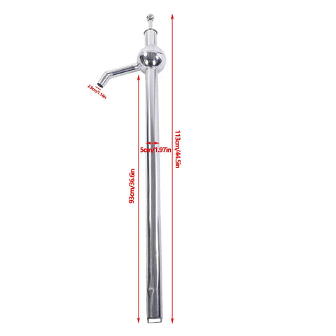 Stainless Steel Manual Oil Transfer Pump Hand Operated Liquid Extractor With Comfort Grip For Quick Barrel Transfers In Workshop Or Garage 180L 200L 300L Barrels, 113cm