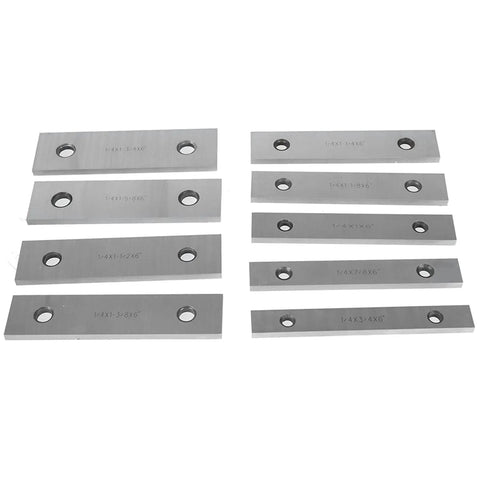Nine Pair One Quarter Inch By Six Inch Parallel Block Set With.0002 Inch Accuracy Pro Grade Hardened Alloy Steel Machinist Tools In Case For Precision Layout Squareness And Shop Floor Confidence