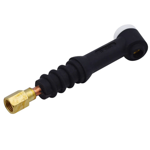 125 Amp Air Cooled TIG Welding Torch Head With Handle, Beefy Heavy Duty WP9 Style Torch Body For Precise TIG Welding, 3 8 24 RH Female Receptacle, Fits 57Y01R 57Y03R Cables, Durable Pro Grade Arc Tool For Industrial Welders, black torch head