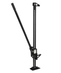 Beefy Seven Thousand Pound Off Road Recovery Jack With 60 Inch Reach Ratcheting Farm Jack, shown in full view, upright position.