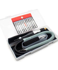 Heavy Duty Pneumatic Ultrasonic Grinding Machine And Air Die Grinder Polisher Boasting Aluminum Housing and Rock Solid Reciprocating Air Drive in a kit with attachments.
