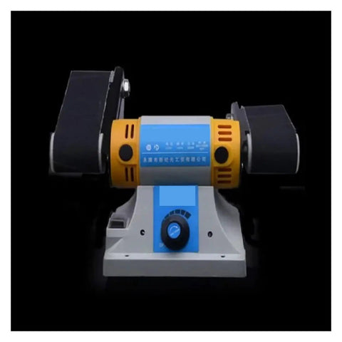 Heavy Duty Desktop Belt Sander and Table Grinder for Wood Metal Jade Polishing with Badass Copper Motor, front view.