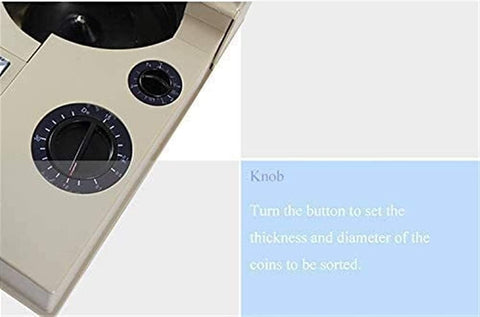 Knob detail of Skip The Heavy Cash Counting Grind With This Smooth Operator Coin Sorter for adjusting coin size.