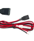 2-Wire CB Power Cable With 3 Pin Plug And 15A Fuse, 59 Inch Long Replacement CB Radio Power Cord coiled on white background