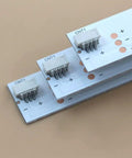 Close-up of connectors on 12 Pack LED Backlight Strips For TV LB70006 E70 E3 Replacement Kit, showing wiring details.