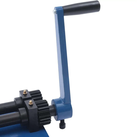 Close-up of handle and gears on Heavy Duty Sheet Metal Bead Roller With 18 Inch Throat Depth And Included 4 6 7.5 mm Round Bead Dies