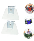 Stainless Steel Bench Eye Shield Kit For 8 Inch Bench Grinders, 2 Pack Guard Shields, shown with bench grinder examples