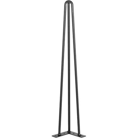 Beefy Heavy Duty Hairpin Table Legs 24 Inch Black Set Of 4 Carbon Steel With Three Rods For Desks Benches Tables And Chairs 880 Pounds Total Load Capacity DIY Furniture Support, black 3-rod leg