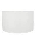 Off White Faux Linen Drum Lamp Shade With UNO Fitter 36 Mm Inner Ring Brass Fitter 17 Inch Tall By 17 Inch Wide Cylinder Shade front view