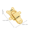 Super Cool 2 Piece Golden Zinc Alloy Duckbilled Toggle Latch Set, 5.3cm x 3.9cm, ideal for secure wooden cases and tool boxes.