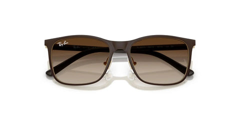 RJ9551S Square Sunglasses For Narrow Faces That Fit Like A Glove Matte Brown On Gold Frame With Light Grey Gradient Lenses 48 mm XX Small Fit