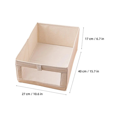 Foldable Linen Closet Organizer Bins Featuring Clear Window And Reinforced Handles Super Slick Cotton Fabric Storage Cubes 17x27x40cm