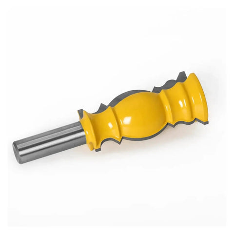 Premium Crown Molding Router Bit For Woodworking Pros With 12mm Or Half Inch Shank, yellow cutter for detailed moldings.