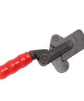 Heavy Duty Toggle Clamp With Arrow Storage Case For Boxes And Suitcases That Push Pull Fastens Easily So You Can Secure Gear Without Wasting Time On Complicated Latches Or Broken Hardware During Your Next Big Adventure Outdoors. red-handled metal toggle clamp, model GH 70300T