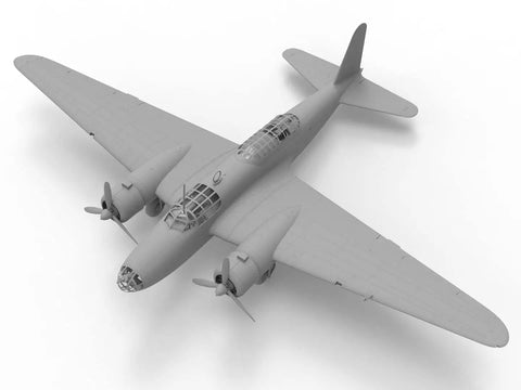 Ki 21 Ia Sally Japanese Heavy Bomber Model Kit Scale 1 To 72 showing a detailed top view of gray plastic model.