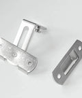 90 Degree Stainless Steel Sliding Door Latch For Barn Doors And Cabinets, Safety Locking Mechanism, Right Angle, Silver Finish