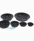 Heavy Duty Industrial Pneumatic Vacuum Sucker Pad For Powerful Manipulator Lifting H125 Model set of five black rubber pads.