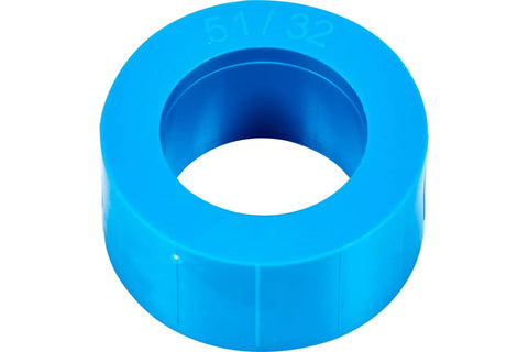 Heavy Duty Vitrified Bench Grinding Wheel Six Inch By One Inch With One One Quarter Arbor Thirty Six Grit Aluminum Oxide Coarse Profile, blue wheel detail.