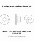 Kick Ass Multipurpose Ratchet Drive Adapter Kit With 4-Piece Carbon Steel Socket Converter Set For Ultimate Versatile Tool Compatibility In Auto Repair And Gear Work, 1/2 x 3/4 in
