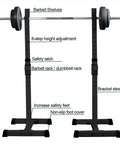 Crush Your Workouts With This Adjustable Squat Rack Bench Press Stand Built For Serious Home Gym Weightlifting And Full Body Strength Training Up To 441 Pounds Heavy Duty Steel Anti Skid Design For Men And Women, featuring safety latches and non-slip foot covers.