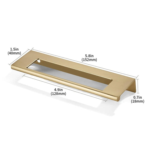 Badass 10 Pack Warm Brass Finger Edge Pulls For Cabinets And Drawers Top Tier Brushed Zinc Handle Heavy Duty Slick Finish Killer Grip kitchen drawer pull, 152mm length, brushed brass finish