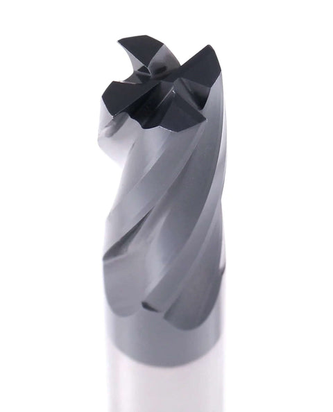 Accusize 4-flute TiAlN coated end mill for CNC finishing, gray M42 cobalt.