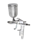 Top Notch Mini Pneumatic Spray Gun Featuring A Butter Smooth 0.5mm Nozzle Effortless Fine Mist Atomization For Auto Detailing Craft Projects Lightweight Handheld Design Shows metal structure and precision nozzle.